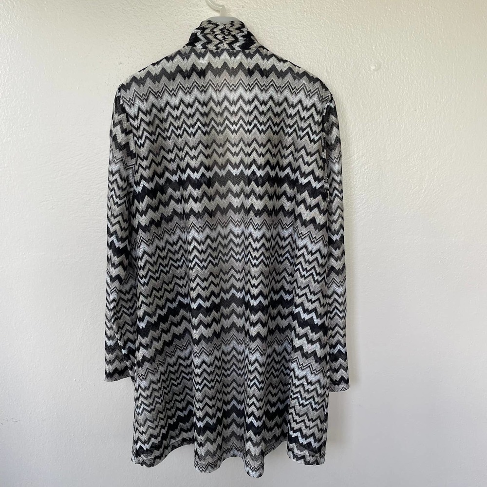 Susan Graver Zig Zag Open Knit semi sheer cardigan size 1X - Picture 7 of 11